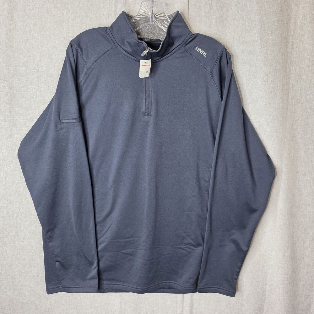 UNRL Elite Men XL Pullover Navy Blue Quarter Zip Performance Golf Gym Sweatshirt